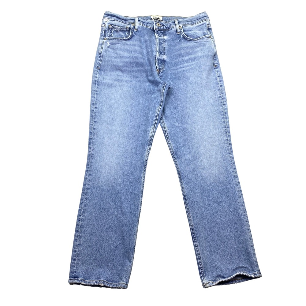 Citizens of Humanity Jolene High Rise Slim Straight Jeans Blue Sz 30 Grunge